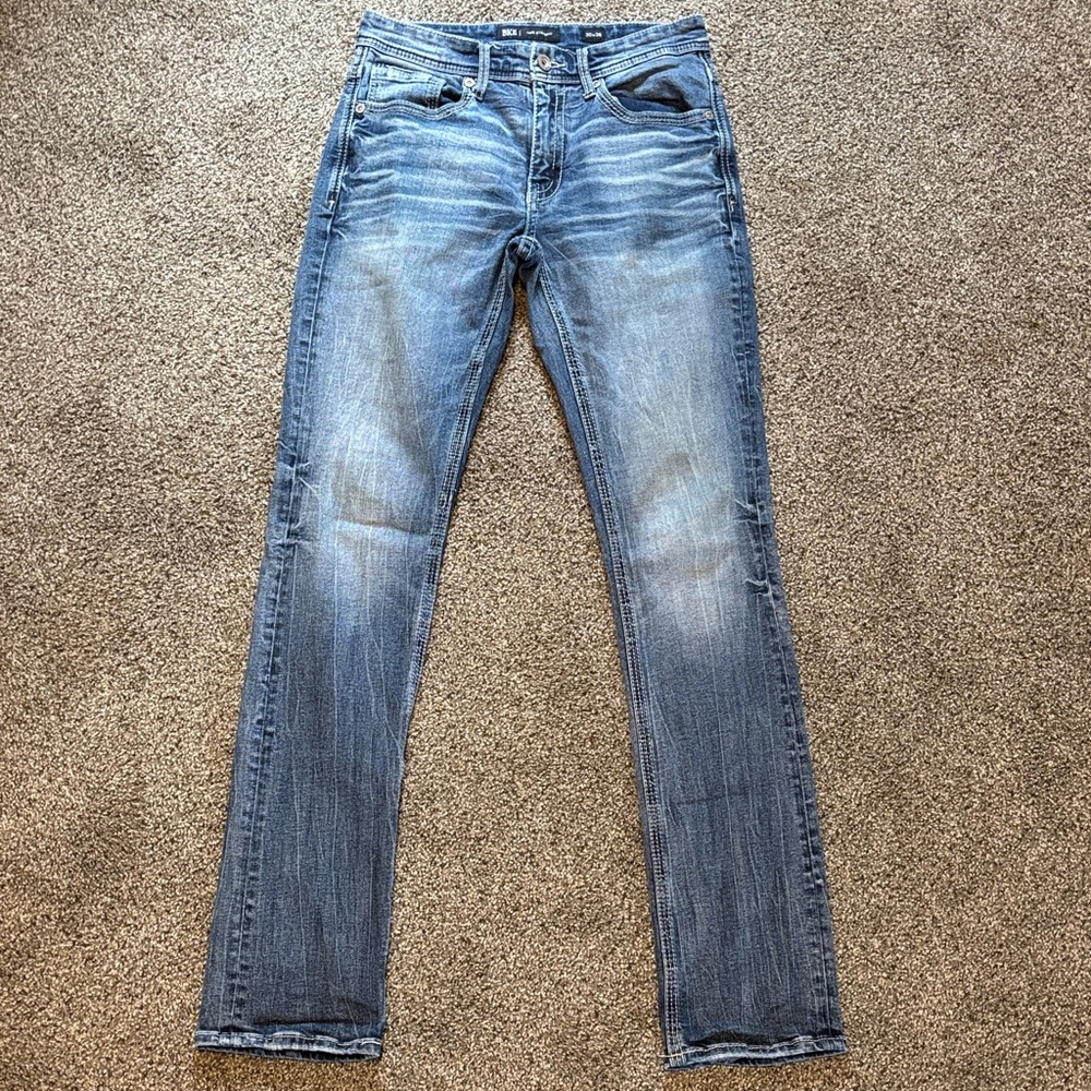 BKE Men’s Jake Straight Stretch Denim Western Style Blue Jeans Size 30 X 36